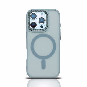 قاب مگ‌سیف مات دودی گوشی آیفون محافظ ضدضربه TPU+PC تیتانیومی